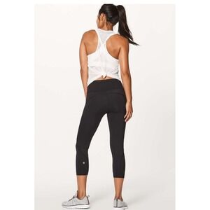 Lululemon Run The Day Crop 21" Black Women's Size 4 Nulux W6AEHS Running Legging